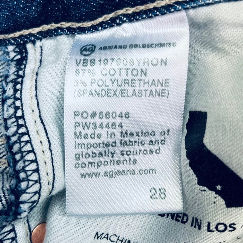 AG Adriano Goldschmied Alexxis Straight High Rise Jeans Japanese Denim 28 Indigo - Picture 11 of 14